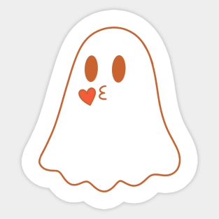 A ghost blowing a kiss Sticker